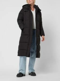 MbyM Mantel Mit Herausnehmbarer Kapuze Modell 'ELA SLIT' - Schwarz