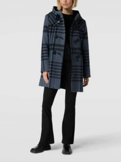 Gil Bret Dufflecoat Mit Karomuster - Dunkelblau