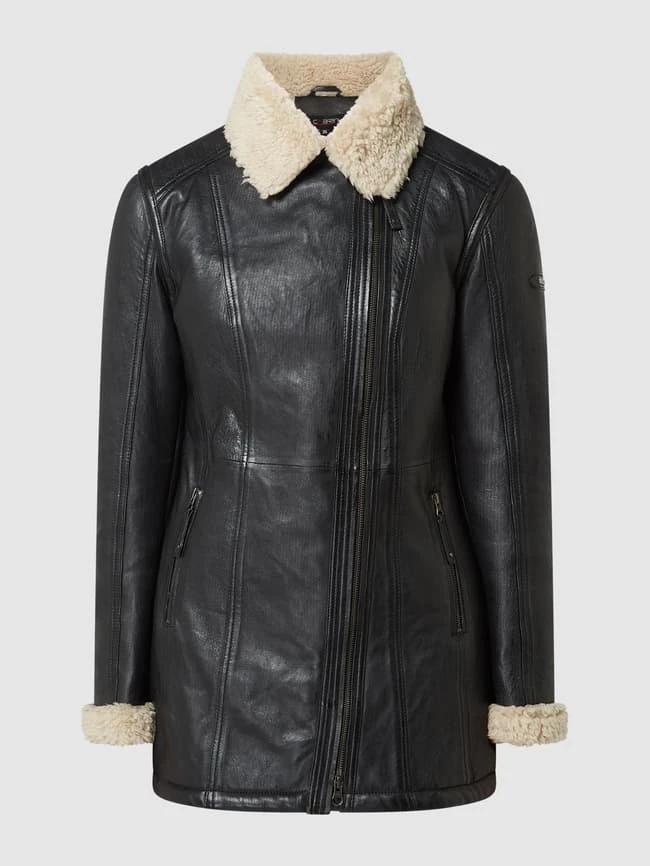 Cabrini Ledermantel Mit Teddyfutter - Schwarz 2 Cabrini Ledermantel Mit Teddyfutter - Schwarz – Bild 2