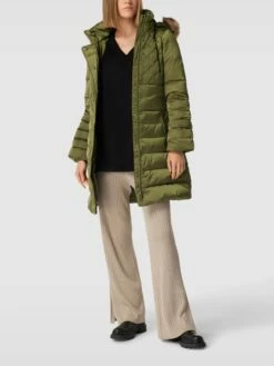 Guess Daunenmantel Mit Kunstfellbesatz Modell 'Lolie' - Olivgrün
