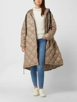 No.1 Como Steppmantel Mit Kapuze Modell 'Valeria' - Taupe