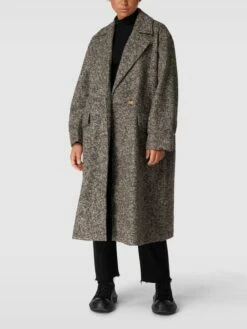 Gina Tricot Mantel Mit Reverskragen Modell 'DAGNY COAT' - Dunkelbraun Meliert