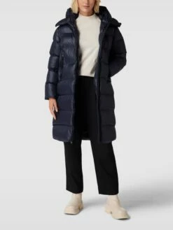 Blauer Usa Steppmantel Mit Stehkragen - Dunkelblau