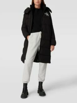 Calvin Klein Jeans Steppmantel Mit Abnehmbarer Kapuze - Schwarz