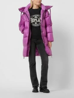 Replay Steppmantel Mit Kapuze - Lila