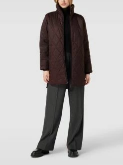 Kaffe Steppmantel Mit Eingrifftaschen Modell 'LORELIA' - Dunkelbraun