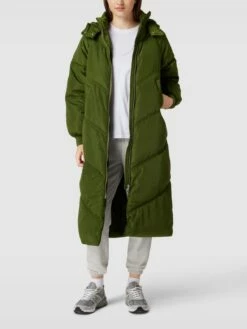 Pieces Steppmantel Mit Kapuze Modell 'PCFELICITY LONG PUFFER' - Olivgrün