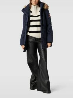 Superdry Mantel Mit Abnehmbarer Kapuze - Marineblau