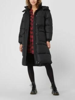 Tom Tailor Denim Steppmantel Mit Kapuze - Schwarz