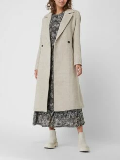 Soaked In Luxury Mantel Mit Woll-Anteil Modell 'Tenerife' - Hellgrau Meliert