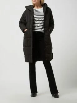 Jake*s Casual Oversized Steppmantel Mit Kapuze - Schwarz