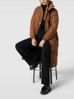 Kaffe Steppmantel Mit Stehkragen - Haselnuss Braun