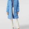 Pieces Steppmantel Mit Eingrifftaschen Modell 'LONG PUFFER' - Blau
