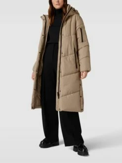 Jake*s Collection Steppmantel Mit Kapuze - Schlamm