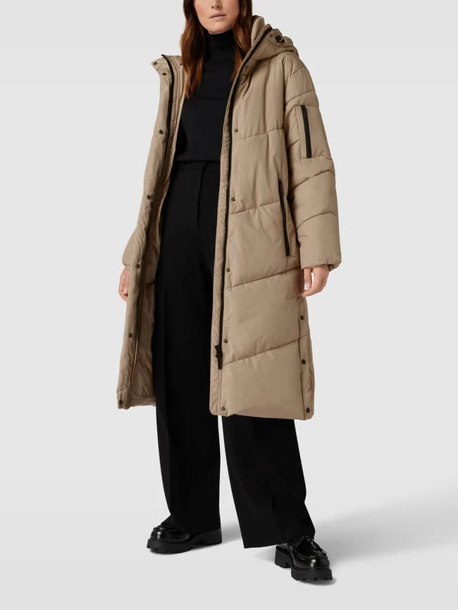 Jake*s Collection Steppmantel Mit Kapuze - Schlamm 1 Jake*s Collection Steppmantel Mit Kapuze - Schlamm