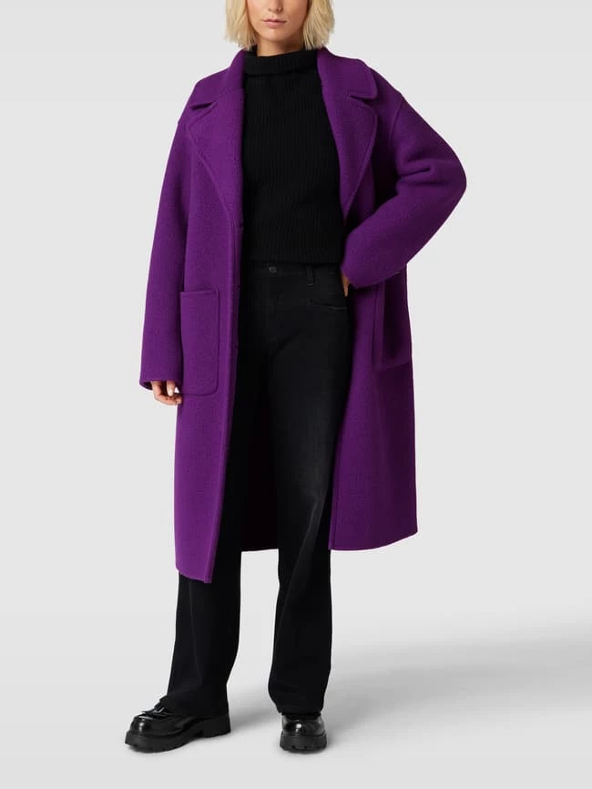 Marc Cain Mantel Mit Label-Applikation - Lila 1 Marc Cain Mantel Mit Label-Applikation - Lila