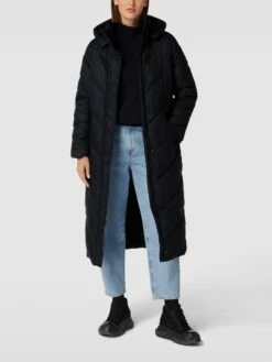 Saint Tropez Steppmantel Mit Kapuze Modell 'Catja' - Schwarz