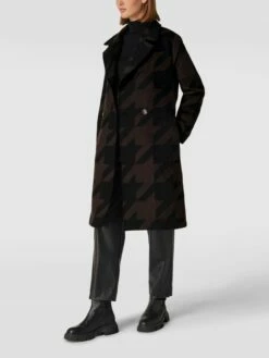 Jake*s Collection Mantel Mit Allover-Muster - Marineblau