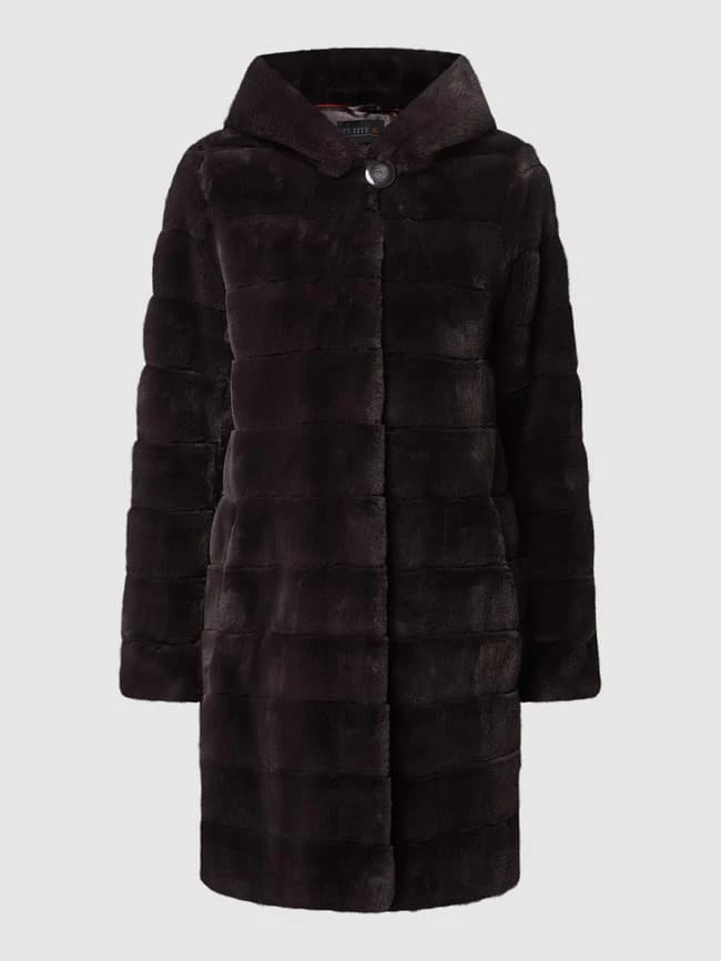 PETITE M. Mantel Aus Webpelz Mit Kapuze - Anthrazit 2 PETITE M. Mantel Aus Webpelz Mit Kapuze - Anthrazit – Bild 2