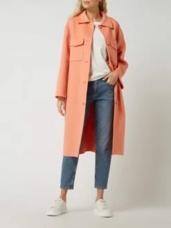 Marc O'Polo Wollmantel Mit Taillengürtel - Apricot