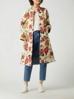 Lollys Laundry Steppmantel Mit Floralem Muster Modell 'Boris' - Ecru