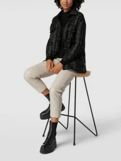 Milano Italy Blazermantel Mit Strukturmuster Modell 'Chanel' - Schwarz