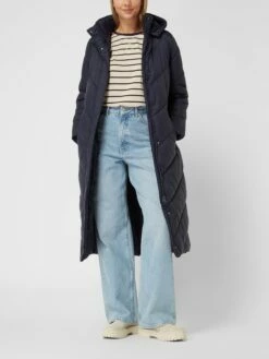 Saint Tropez Steppmantel Mit Kapuze Modell 'Catja' - Marineblau