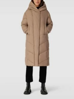 Taifun Steppmantel Mit Kapuze - Taupe