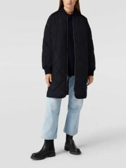 Marc O'Polo Denim Steppmantel Mit Label-Detail - Marineblau