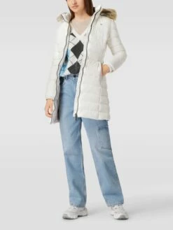 Tommy Jeans Daunenmantel In Stepp-Optik Modell 'TJW ESSENTIAL HOODED DOWN' - Offwhite