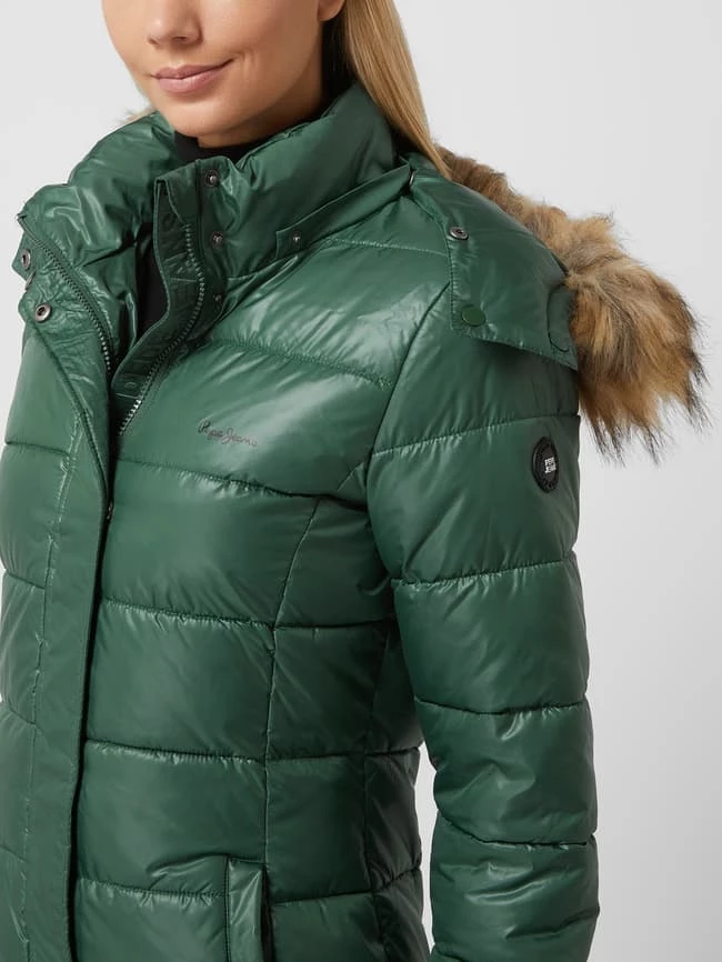 Pepe Jeans Steppmantel Mit Webpelz Modell 'Anja' - Dunkelgrün 3 Pepe Jeans Steppmantel Mit Webpelz Modell 'Anja' - Dunkelgrün – Bild 3