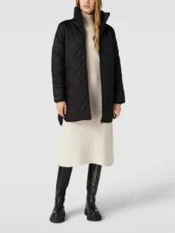Kaffe Steppmantel Mit Eingrifftaschen Modell 'LORELIA' - Schwarz