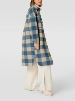 Jake*s Casual Mantel Mit Seitlichen Eingrifftaschen - Aqua Blau