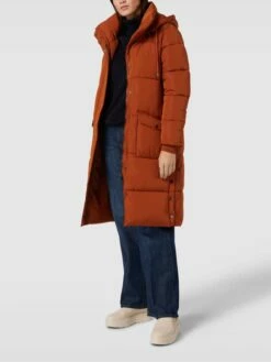 Kaffe Steppmantel Mit Abnehmbarer Kapuze Modell 'OUTDOOR' - Rostrot