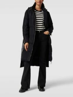 Liu Jo White Steppmantel Mit Label-Details - Schwarz