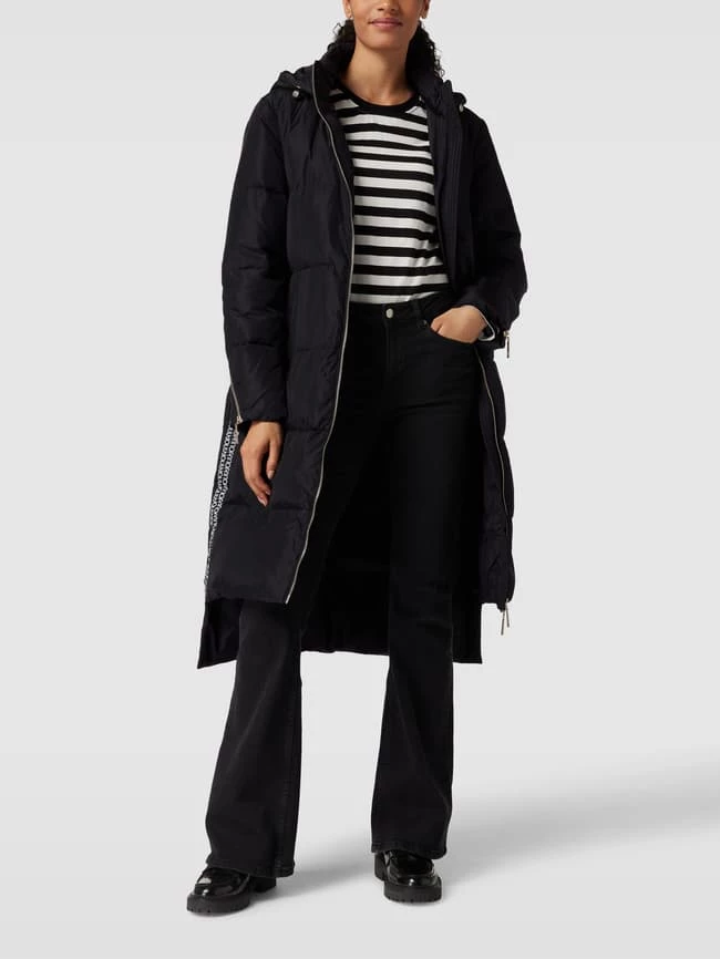 Liu Jo White Steppmantel Mit Label-Details - Schwarz 1 Liu Jo White Steppmantel Mit Label-Details - Schwarz