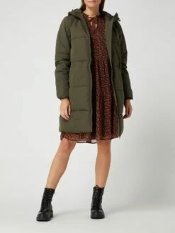 Vila Steppmantel Mit Kapuze Modell 'Trust' - Dunkelgrün