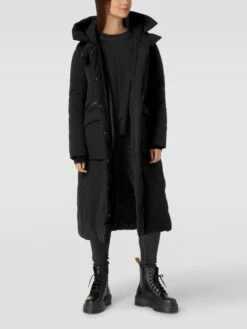 REVIEW Mantel Mit Kapuze - Schwarz