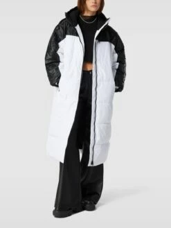 Calvin Klein Jeans Steppmantel Mit Kontrastbesatz Modell 'LONG' - Schwarz