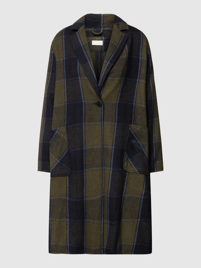 Milano Italy Mantel Mit Karomuster - Khaki 2 Milano Italy Mantel Mit Karomuster - Khaki – Bild 2