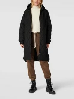 ICHI Steppmantel Mit Seitlichen Eingrifftaschen Modell 'Hansa' - Schwarz