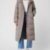 White Label Daunenmantel Mit Abnehmbarer Kapuze - Taupe