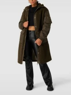 Marc O'Polo Denim Mantel Mit Teddyfell - Khaki