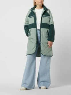 Tom Tailor Denim Steppmantel Mit Teddyfell - Dunkelgrün