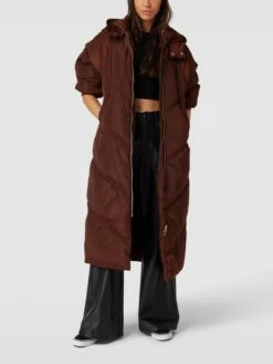 Pieces Steppmantel Mit Kapuze Modell 'PCFELICITY LONG PUFFER' - Schokobraun