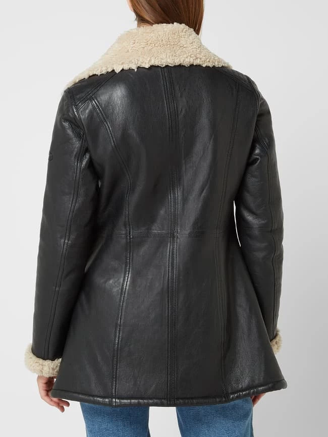 Cabrini Ledermantel Mit Teddyfutter - Schwarz 5 Cabrini Ledermantel Mit Teddyfutter - Schwarz – Bild 5