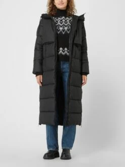 Tom Tailor Denim Steppmantel Mit Kapuze - Schwarz