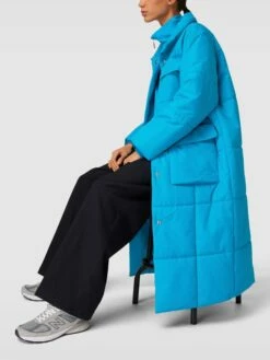 Marc O'Polo Denim Steppmantel Mit Stehkragen - Blau