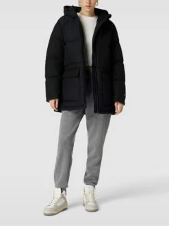 CHAMPION Steppmantel Mit Kapuze - Schwarz