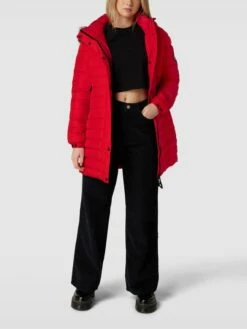 Superdry Steppmantel Mit Kunstpelzkragen Modell 'SUPER' - Hellrot